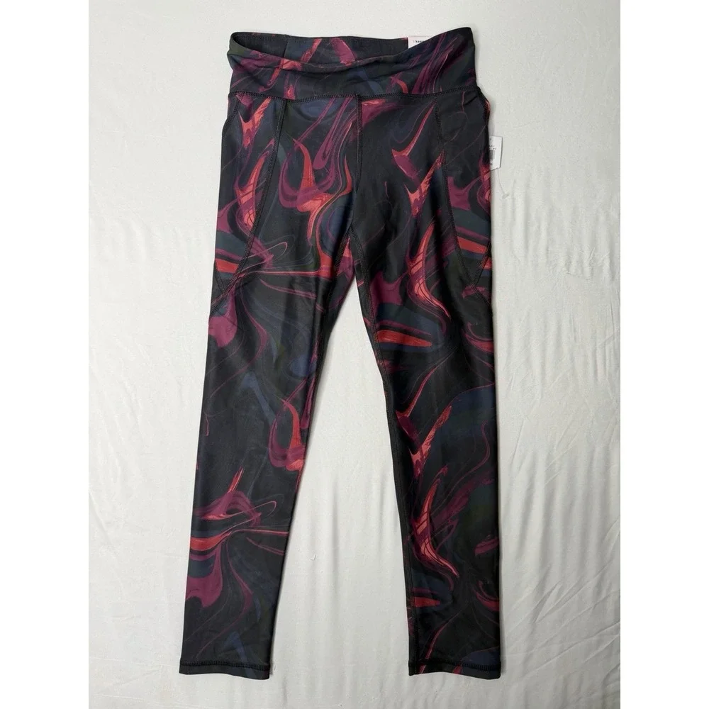 Old Navy Active Girls 2 Piece Activewear Set Size L (10-12) Marble Print NWT